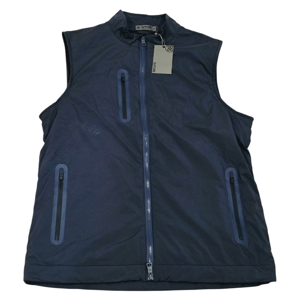 G/FORE Golf Vest Mens Large Twilight Navy Full Zip Performance G4MF22016 NWT